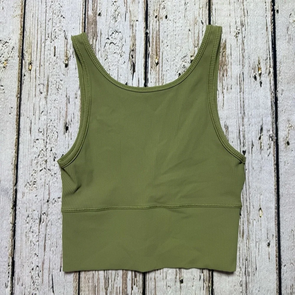 Lululemon Power Pivot Ribbed Tank Top Green Women's 6